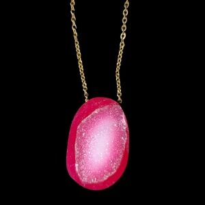 Ruby Pink Crystal Necklace